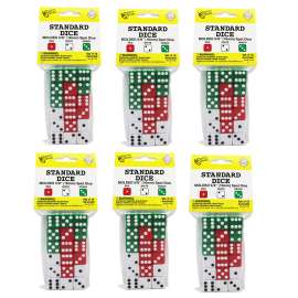 Standard Dice Set, Assorted Colors, 18 Per Pack, 6 Packs