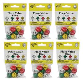 Place Value 10-Sided Dice, 8 Per Pack, 6 Packs