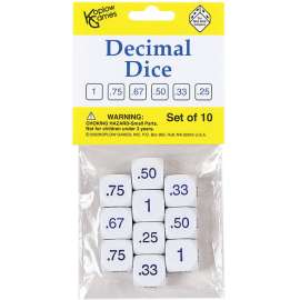 Decimal Dice Set, 10/pkg
