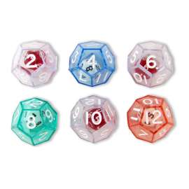 12-Sided Double Dice Set, 6/pkg