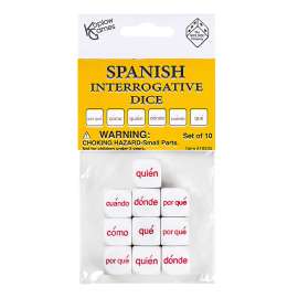Spanish Interrogative Dice Set, 10 pc