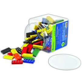 Double-Six Colored Dominoes in a Bucket, Set of 168