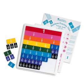 Rainbow Fraction Plastic Tiles with Tray, Set of 51