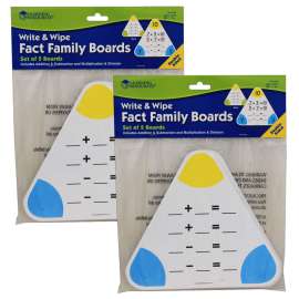 (2 PK) WRITE & WIPE FACT FAMILY BOARDS 5 PER PK