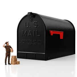 Extra large black metal mailbox