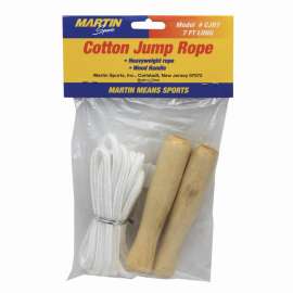 Cotton Jump Rope, Wood Handle, 7'
