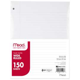 Notebook Paper, Wide Ruled, 150 count