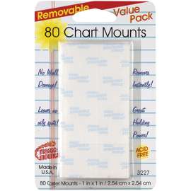 Removable Chart Tabs, 1" x 1", 80/pkg