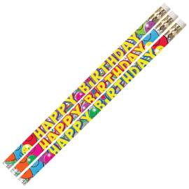 Birthday Bash Motivational/Fun Pencils, 12/pkg