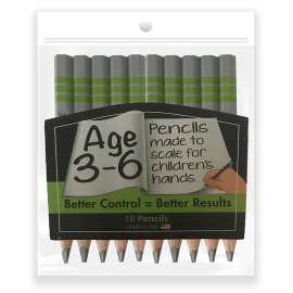 Write Size Pencils, 4"L (Ages 3-6), 10 count pack