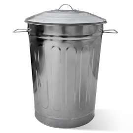 Plexon 13 Gallon Vintage Metal Trash Can with Lid - Retro Galvanized Steel Farmhouse Garbage Can