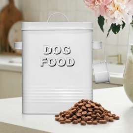 5 lb Metal Pet Food Storage Container with Handles and Scoop