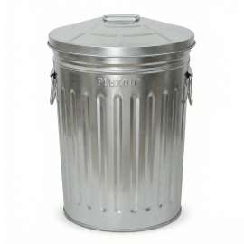 Plexon 2 Gallon Vintage Small Metal Trash Can with Lid - Retro Round Bathroom Waste Basket