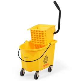 35 qt Yellow Side Press Mop Bucket and Wringer