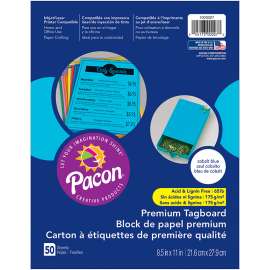 Premium Tagboard, Cobalt Blue, 8-1/2" x 11", 50 Sheets