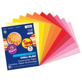 Construction Paper, Warm Assorted, 9" x 12", 50 Sheets Per Pack, 6 Packs