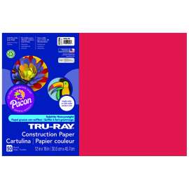 Construction Paper, Holiday Red, 12" x 18", 50 Sheets Per Pack, 5 Packs