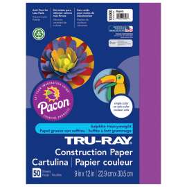 Construction Paper, Magenta, 9" x 12", 50 Sheets Per Pack, 10 Packs