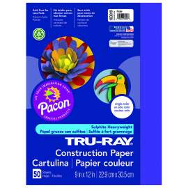 Construction Paper, Purple, 9" x 12", 50 Sheets Per Pack, 5 Packs