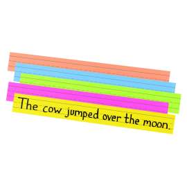Sentence Strips, Assorted 5 Colors, 1-1/2" Ruled 3" x 24", 100 Strips Per Pack, 2 Packs