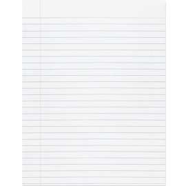 Composition Paper, Wide Ruled, 8" x 10.5", Unpunched, White, 500 Sheets Per Pack, 2 Packs