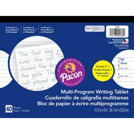 Multi-Program Handwriting Tablet, 5/8" Ruled (Long Way), 10-1/2" x 8", 40 Sheets Per Tablet, Pack of 12