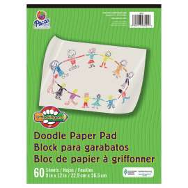 Little Fingers Doodle Pad, White, 9" x 12", 60 Sheets