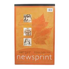 Art1st Newsprint Pad, White, 12" x 18", 50 Sheets