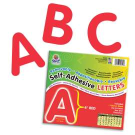 Self-Adhesive Letters, Red, Puffy Font, 4", 78 Characters Per Pack, 2 Packs