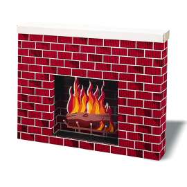 Corobuff Corrugated Fireplace, Tu-Tone Brick, 30"H x 38"W x 7"D, 1 Fireplace