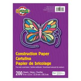 Little Fingers Construction Paper, Assorted Colors, 9" x 12", 200 Sheets