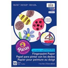 Fingerpaint Paper, White, 11" x 16", 50 Sheets Per Pack, 6 Packs