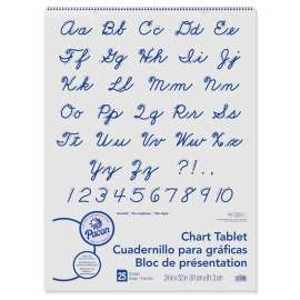 Chart Tablet, Cursive Cover, Unruled, 24" x 32", 25 Sheets, Pack of 2