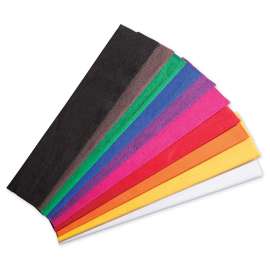 Crepe Paper, 10 Assorted Colors, 20" x 7-1/2', 10 Sheets