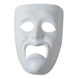 Plastic Mask, Sad, 7.75" x 5.75", 1 Piece