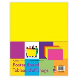Neon Poster Board, 5 Assorted Colors, 11" x 14", 5 Sheets Per Pack, 12 Packs