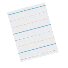 Zaner-Bloser Sulphite Handwriting Paper, Dotted Midline, Grade 2, 1/2" x 1/4" x 1/4" Ruled Long, 10-1/2" x 8", 500 Sheets Per Pack, 2 Packs