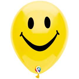 12" Smiley Face Balloons, 2-Sided Print, Pack of 8