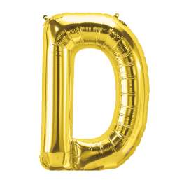 16" Foil Balloon, Gold Letter D
