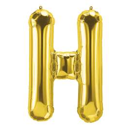 16" Foil Balloon, Gold Letter H