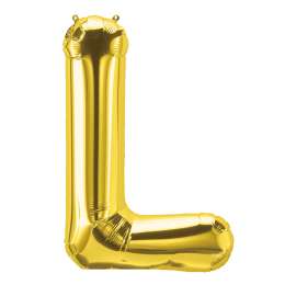 16" Foil Balloon, Gold Letter L