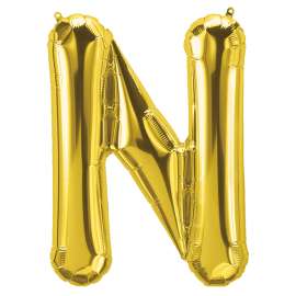 16" Foil Balloon, Gold Letter N