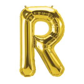 16" Foil Balloon, Gold Letter R
