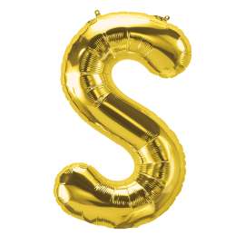 16" Foil Balloon, Gold Letter S