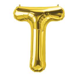 16" Foil Balloon, Gold Letter T