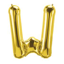 16" Foil Balloon, Gold Letter W