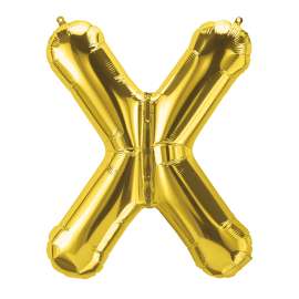 16" Foil Balloon, Gold Letter X