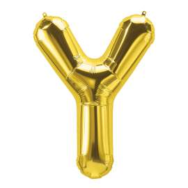 16" Foil Balloon, Gold Letter Y