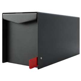 Plexon Post-Mount Mailbox, Galvanized Steel, Matte Black