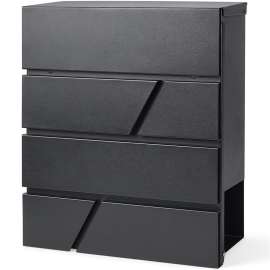 Plexon Locking Wall-Mount Mailbox with Newspaper Holder, Galvanized Steel